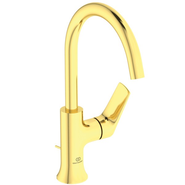 Ideal Standard Waschtischarmatur h.Auslauf LaDolceVita m.Ablaufgarnitur Brushed Gold, BD657A2
