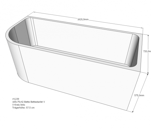 Neuesbad Wannenträger für Bette Starlet 5 165x75 oval