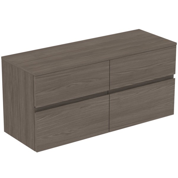 Ideal Standard Waschtischunterschrank Finesse o.Ausschnitt 1202x440x558mm 4 Auszüge Ulme dunkel, E34