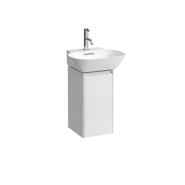 LAUFEN Waschtischunterschrank BASE 296x277x515 1 Tür Scharn. re Griff alu. f.WT H815301 weiß matt, H