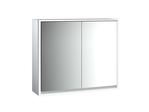 emco LED-Lichtspiegelschrank Loft Aufputz, 800 mm, 2-türig Rückwand verspiegelt, 979805106