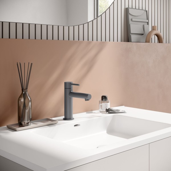 Herzbach SIRO GREY WT-Einlochbatterie M-Size ohne Ablauf Grau matt, 30.120320.1.06