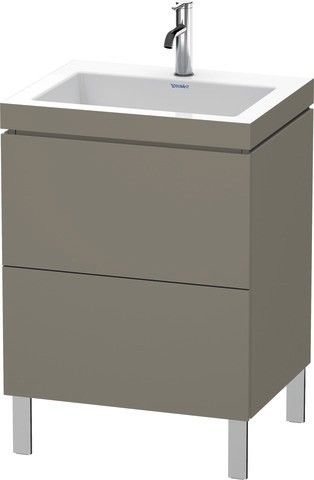 Duravit L-Cube c-bonded Set bodenstehend Flanell Grau Seidenmatt 600x480x698 mm - LC6936O9090