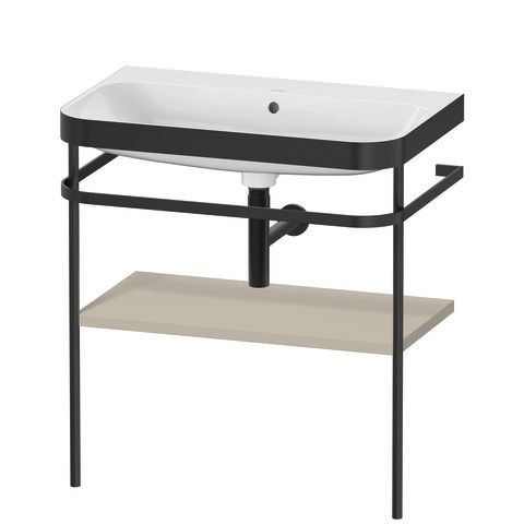 Duravit Happy D.2 Plus c-bonded Set mit Metallkonsole Taupe Seidenmatt 775x490x850 mm - HP4737N6060