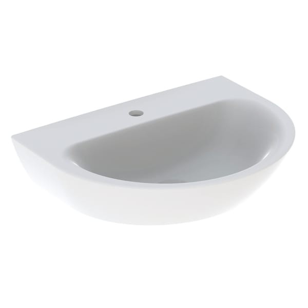 Geberit Renova Waschtisch, 65x50cm mit Hahnloch mittig, ohne Überlauf., weiss, 500662011