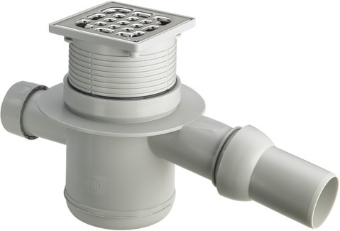 Viega Badablauf 4921.4 in DN40xDN50 Kunststoff grau