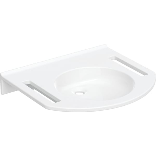 Geberit Publica Waschtisch rundes Design, mit Ausschnitten, barrierefrei: 60x55cm, 501041001