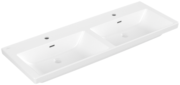 Villeroy & Boch Subway 3.0 Schrank-Doppelwaschtisch, 1300 x 470 x 165 mm, Stone White CeramicPlus, m