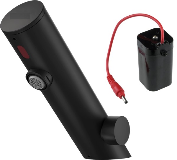 Neuesbad berührungslose Waschtischarmatur mit Temperatur-Regulierung, 4xAA(LR6), Oberfläche: schwarz