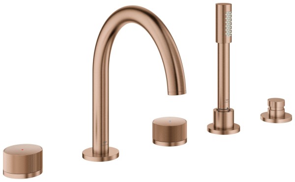 GROHE 5-Loch Wannenarmatur Atrio Private C. 25226 Knopfbetätigung warm sunset geb., 25226DL0