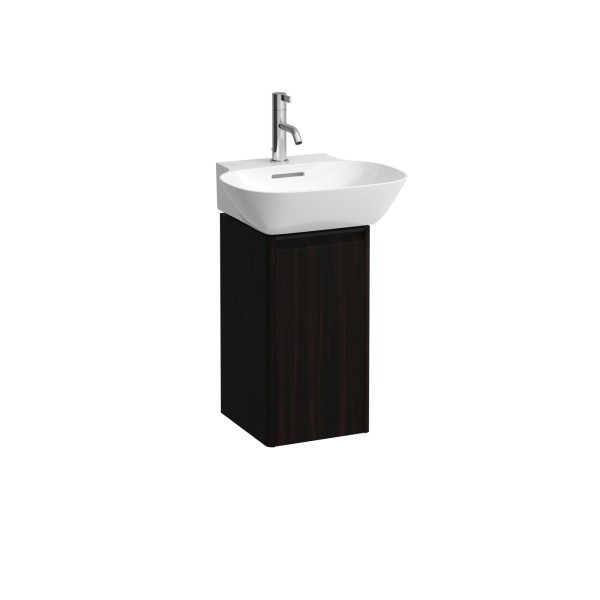 LAUFEN Waschtischunterschrank BASE 296x277x515 1 Tür Scharn. re Griff schwarz f.WT H815301 ulme dunk