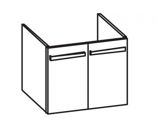 Artiqua 413 Waschtischunterschrank für Acanto Compact 500631, Weiß Glanz, 413-WU2T-K172-7050-68