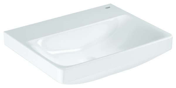 GROHE Waschtisch Euro Keramik 102431 55cm ohne Hahnloch/Überlauf alpinweiß, 102431SH00