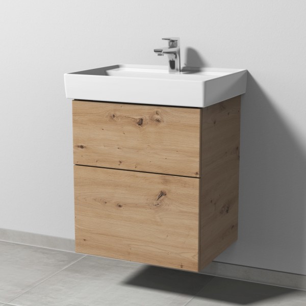 Sanipa 3way Waschtischunterbau zu Villeroy & Boch Collaro Waschtisch mit 2 Auszügen, Eiche Natural-T