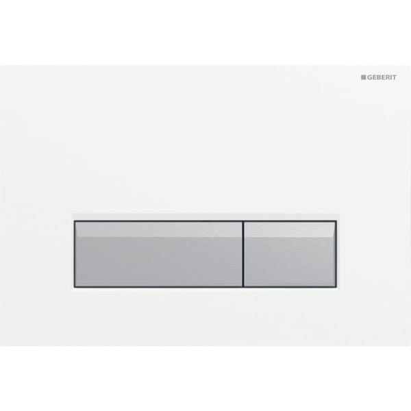 Geberit Sigma40 Betätigungsplatte weiß/Aluminium mit Tasten