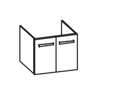 Artiqua 411 Waschtischunterschrank für Durastyle 232065, Anthrazit Hochglanz, 411-WU2T-D40-7015-51