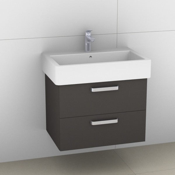 Artiqua 411 Waschtischunterschrank für Vero 045470 Stahlgrau, 411-WU2L-D26-7142-88