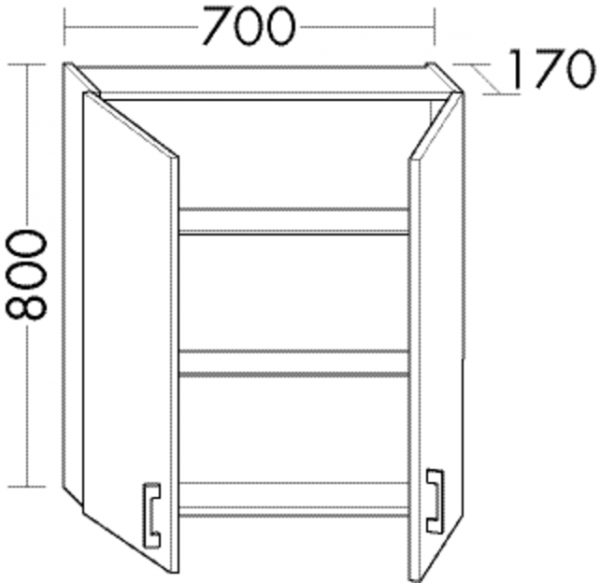 Burgbad Hängeschrank Sys30 PG1 Aqua 800x600x170 Eiche Dekor Cashmere, OSIY060F2240