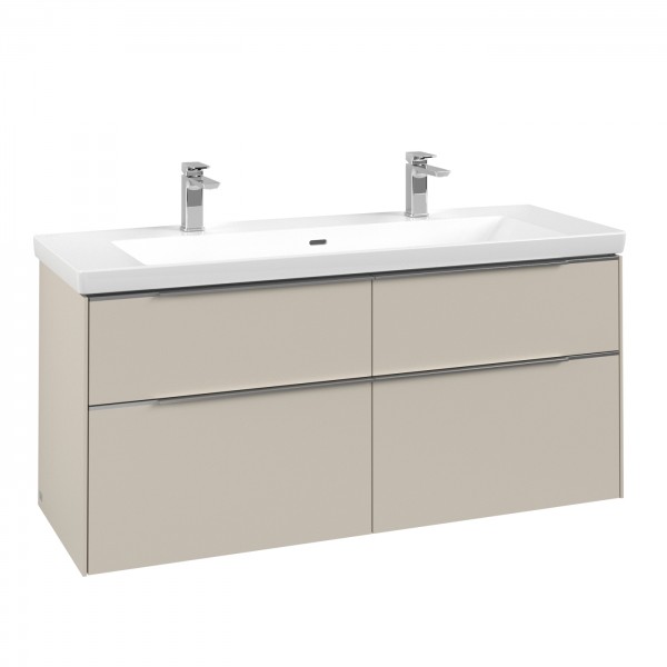 Villeroy & Boch Subway 3.0 Waschbeckenunterschrank, 4 Auszüge, 1272 x 579 x 462 mm, Cashmere Grey /