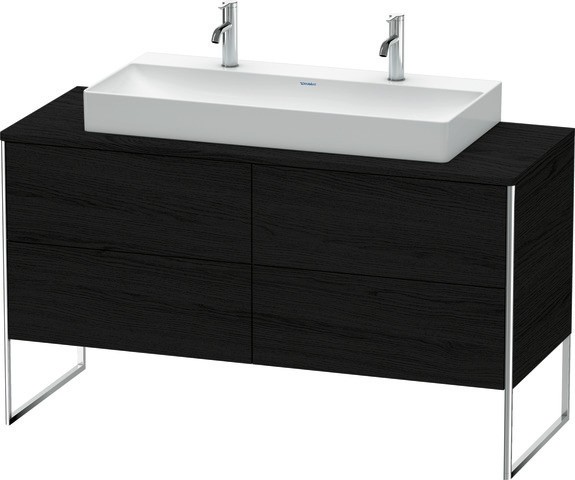 Duravit XSquare Konsolenwaschtischunterbau bodenstehend Eiche Schwarz Matt 1400x548x778 mm - XS4925M