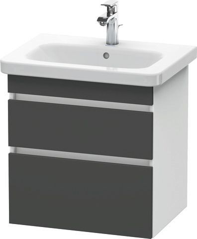 Duravit DuraStyle Waschtischunterbau wandhängend Graphit & Weiß Matt 580x448x610 mm - DS648004918