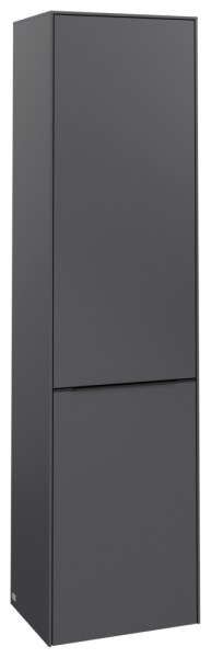Villeroy & Boch Subway 3.0 Hochschrank, 1 Tür, 1 Wäscheklappe, 450 x 1710 x 346,5 mm, Graphite / Gra