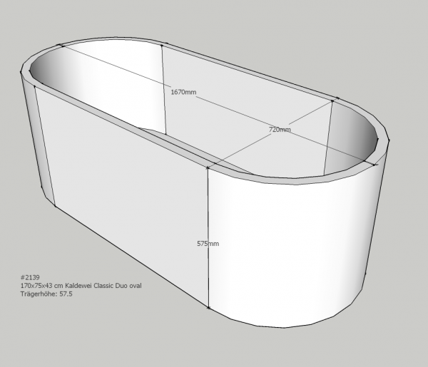 Neuesbad Wannenträger für Kaldewei Classic Duo Nr.113 170x75 oval