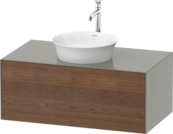 Duravit White Tulip Konsolenwaschtischunterbau wandhängend Amerikanischer Nussbaum & Stein Grau Matt