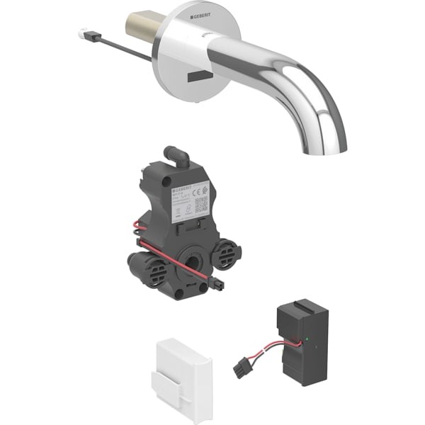 Geberit Waschtischarmatur Piave, Wandmontage mit UP-Funktion Netz L 17cm mit Mischer, 116262211