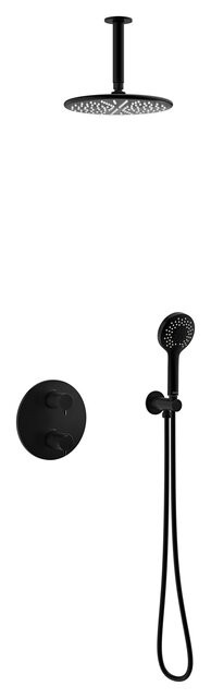 Damixa Silhouet HS 2 - Unterputz Thermostat Duschsystem, Mattschwarz, 571246100 571246100