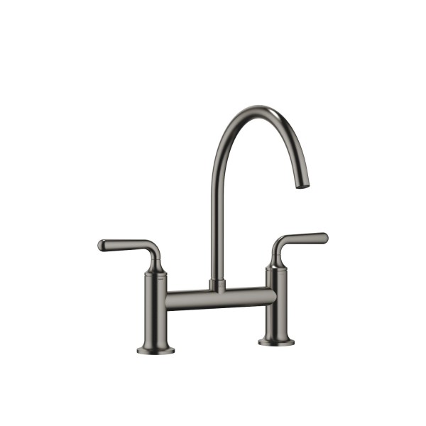 Dornbracht Zweiloch-Brückenbatterie für Spül-/ Profibrause VAIA 19815809 Dark Platinum gebürstet