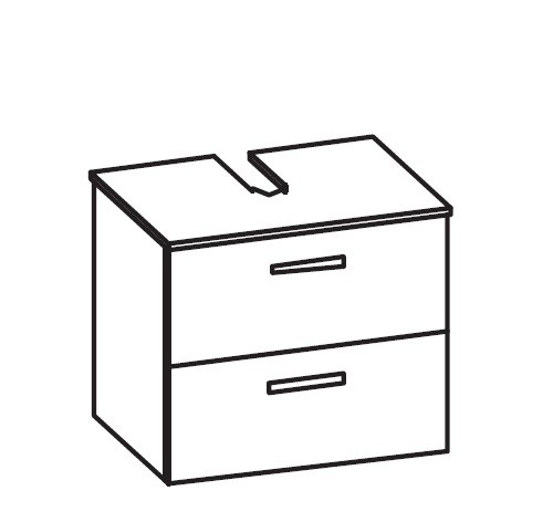 Artiqua 400 Universalwaschtischunterschrank, Stahlgrau, 400-WB2L-1-60-7142-88