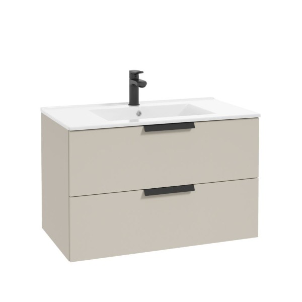 Neuesbad Serie 40 Waschtischunterschrank mit 2 Schubladen, B:800,H:500,T:450mm, Korpus/Front: kaschm