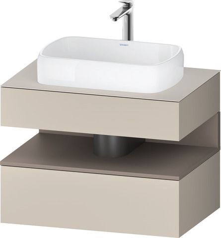 Duravit Qatego Konsolenwaschtischunterbau wandhängend Taupe Supermatt 800x550x600 mm - QA47300438300
