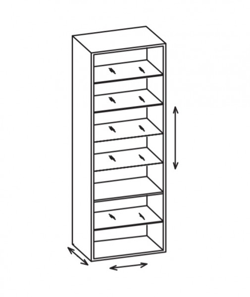 Artiqua 400 Variables Regal, Riviera Eiche quer NB, 400-HVR-2-60-438