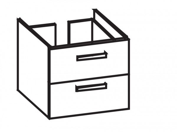 Artiqua 413 Waschtischunterschrank für Renova Plan 122185, 122188 Weiß Hochglanz Select, 413-WU2L-K1