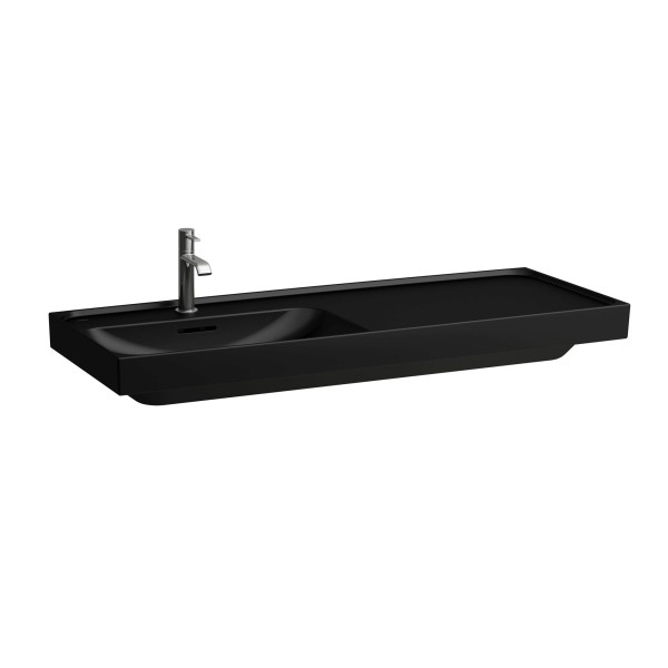 LAUFEN Waschtisch MEDA 460x1200x160 Ablage rechts 1 Hl. m.Ül. schwarz matt, H8171107161041