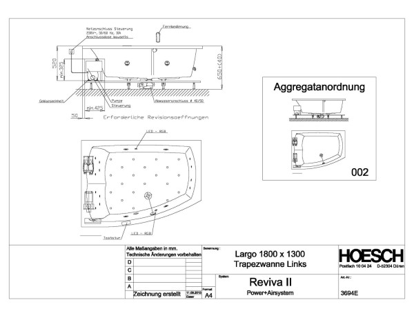 Hoesch Whirlwanne Largo Eck 1800x1300 links