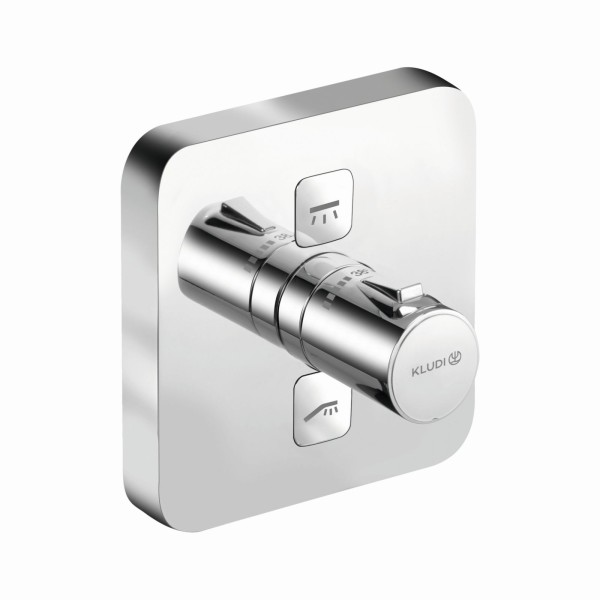 Kludi PUSH UP-Thermostatarm. mit Druck- taste für 2 Verb., soft edge chrom, 389110538