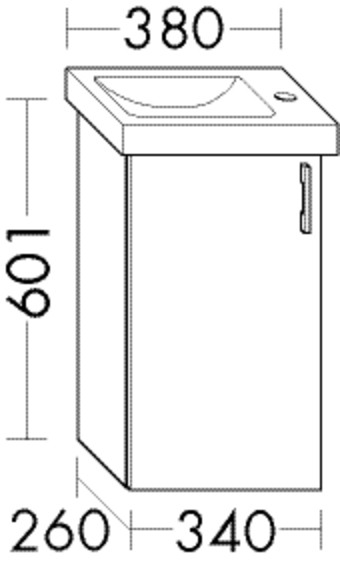 Burgbad Waschtischunterschrank zu Keramik System 30 Preisgruppe 1 Aqua 601x340x260 Kieselgrau Matt