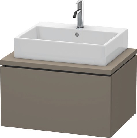 Duravit L-Cube Konsolenwaschtischunterbau wandhängend Flanell Grau Seidenmatt 720x547x400 mm - LC581