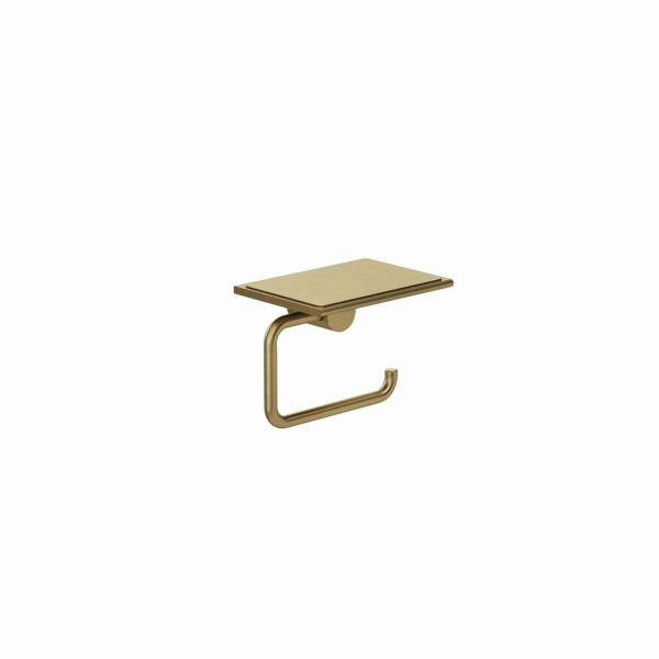 Kludi VELA R Toilettenpapierhalter mit Ablage Brushed Gold, 58971N0