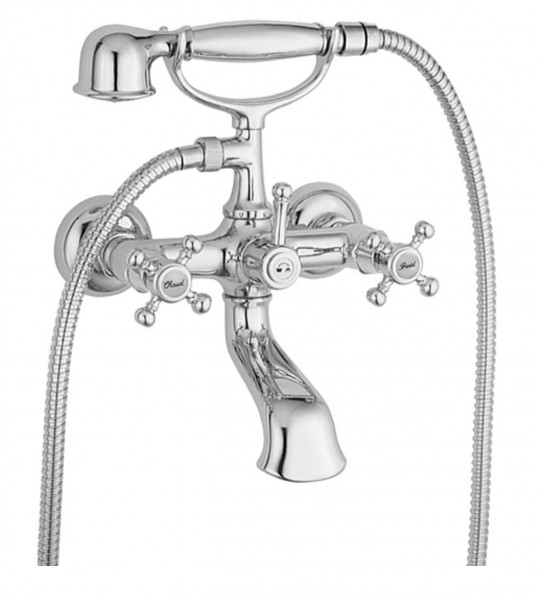 Herzbach Anais Wannenarmatur Aufputz, Weiß-Gold , 32.400000.1.04