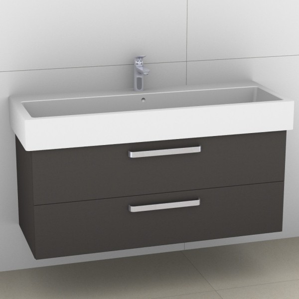 Artiqua 411 Waschtischunterschrank für Vero 045412 mit 1 Armaturbohrung Stahlgrau, 411-WU2L-D24-7142