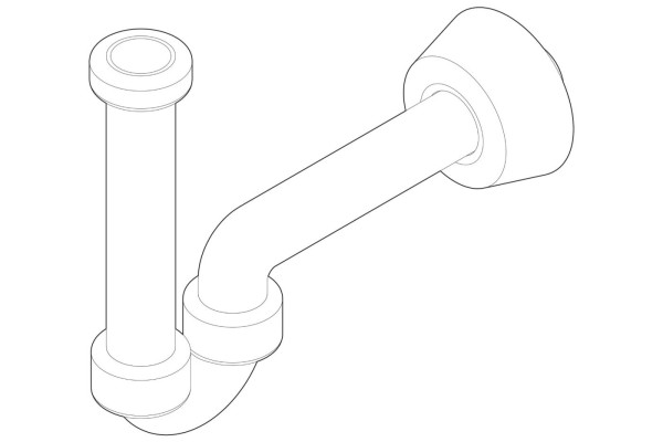 Ersatzteil, Siphon, G 1 1/4, Kunststoff weiß, waagerechter Abgang