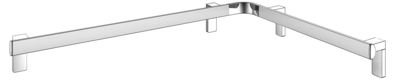 KEUCO AXESS Eck-Dusch-/Wannenhandlauf aus Metall, 85 x 65 cm, 35011178602 35011178602