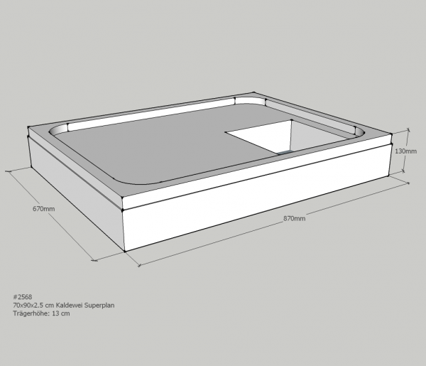 Neuesbad Wannenträger für Kaldewei Superplan 70x90x2,5