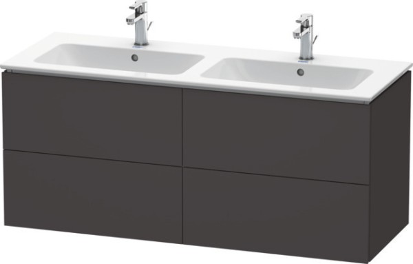 Duravit L-Cube Waschtischunterbau wandhängend Graphit Supermatt 1290x481x550 mm - LC625908080
