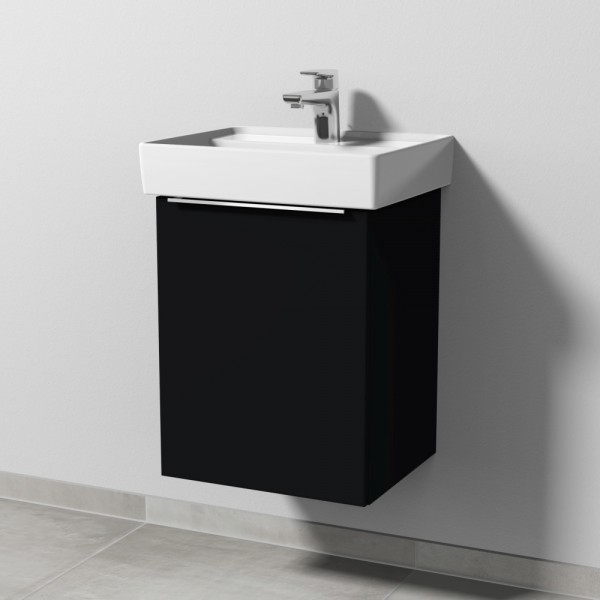 Sanipa 3way Waschtischunterbau zu Villeroy & Boch Collaro Waschtisch mit 1 Tür, Schwarz-Matt