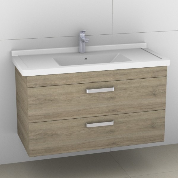 Artiqua 411 Waschtischunterschrank für Starck 3 030410 Sanremo Eiche quer NB, 411-WU2L-D07-7144-428